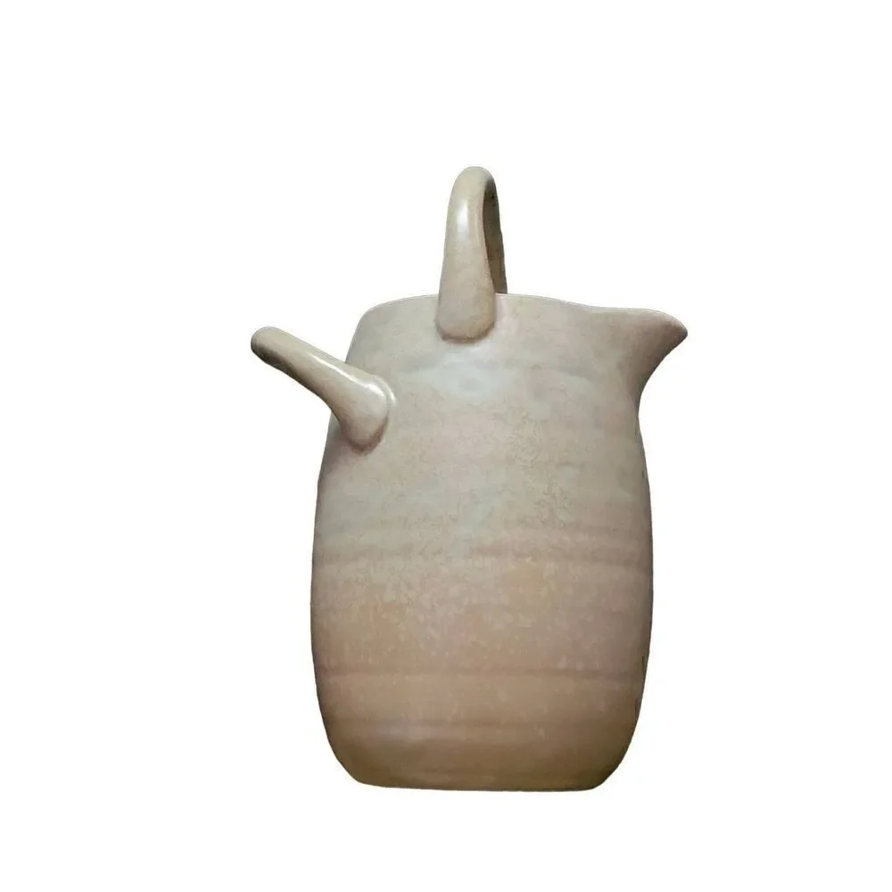 Creative Co-Op Stoneware Reactive Glaze Pitcher Neutral Medium